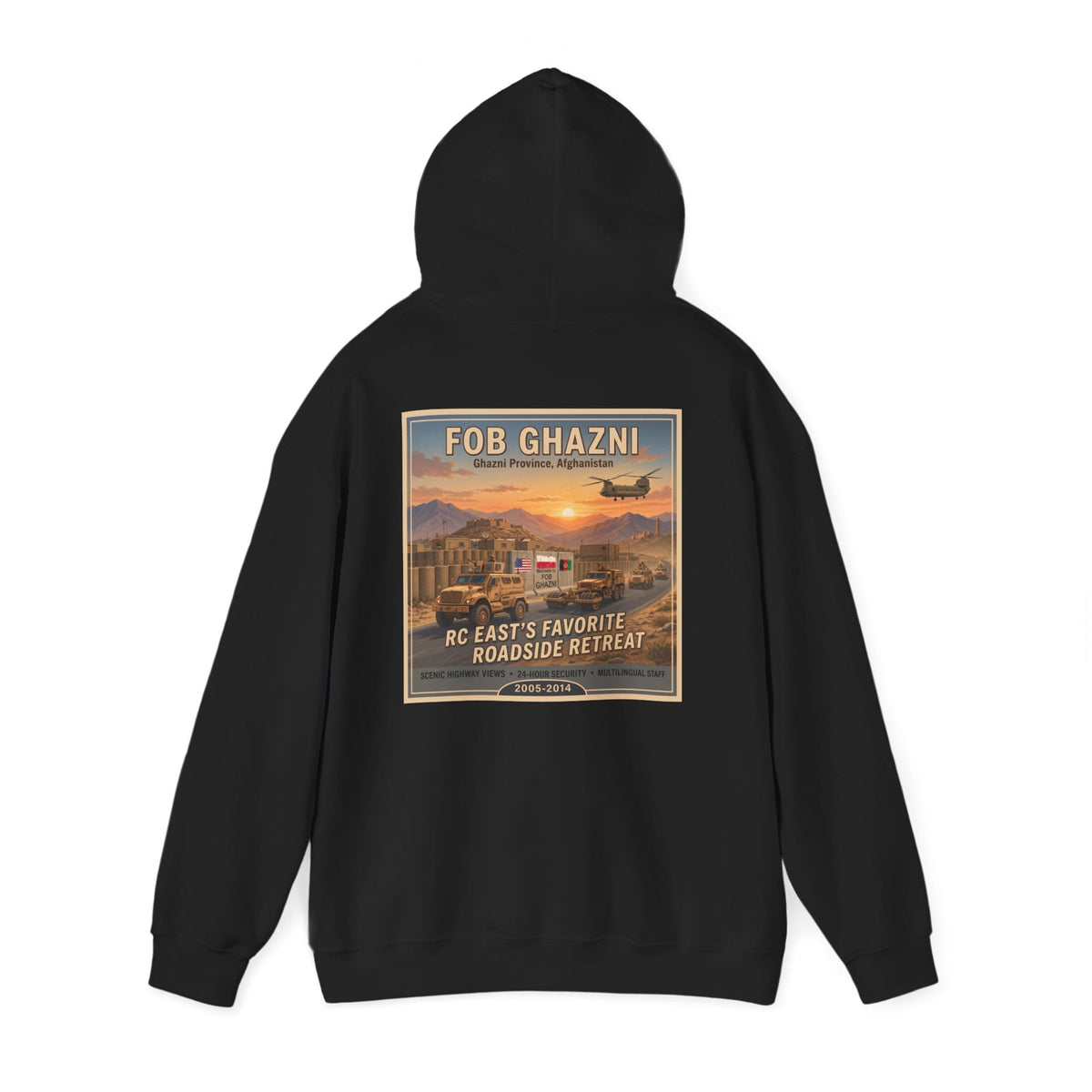 K-Factor Supply Co FOB Ghazni Travel (Back Print) Hoodie