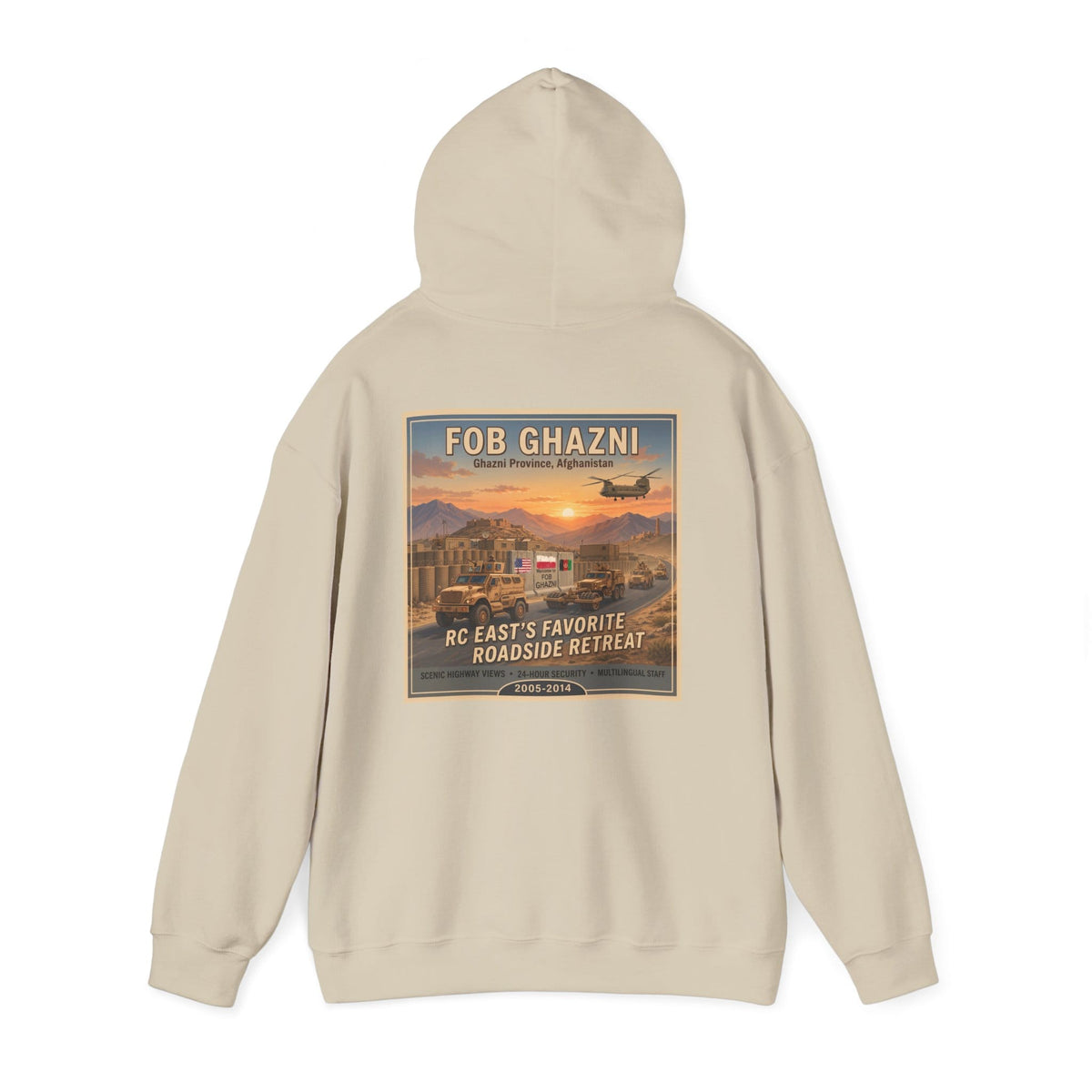 K-Factor Supply Co FOB Ghazni Travel (Back Print) Hoodie