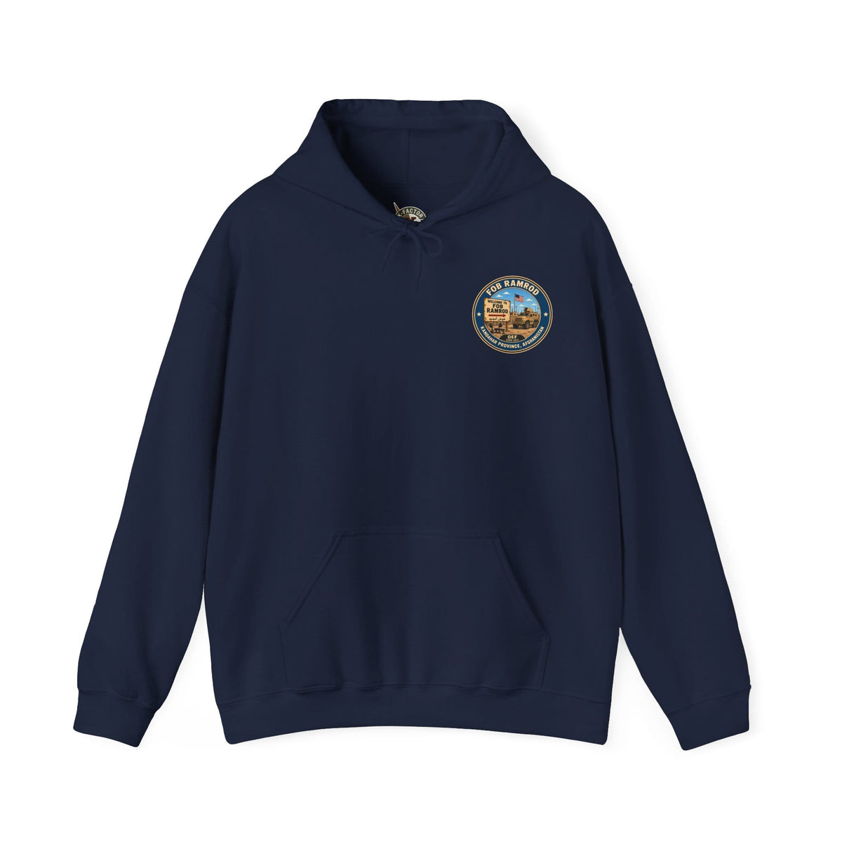 K-Factor Supply Co FOB Ramrod Travel [Back Print] Hoodie Navy / S