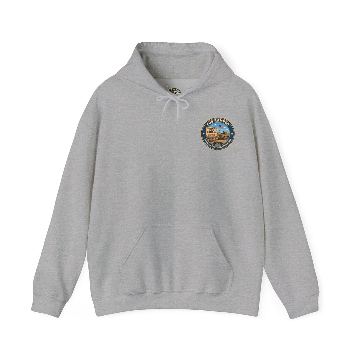 K-Factor Supply Co FOB Ramrod Travel [Back Print] Hoodie Sport Grey / S