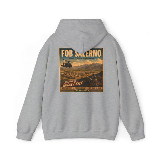 K-Factor Supply Co FOB Salerno Travel (Back Print) Hoodie Sport Grey / S