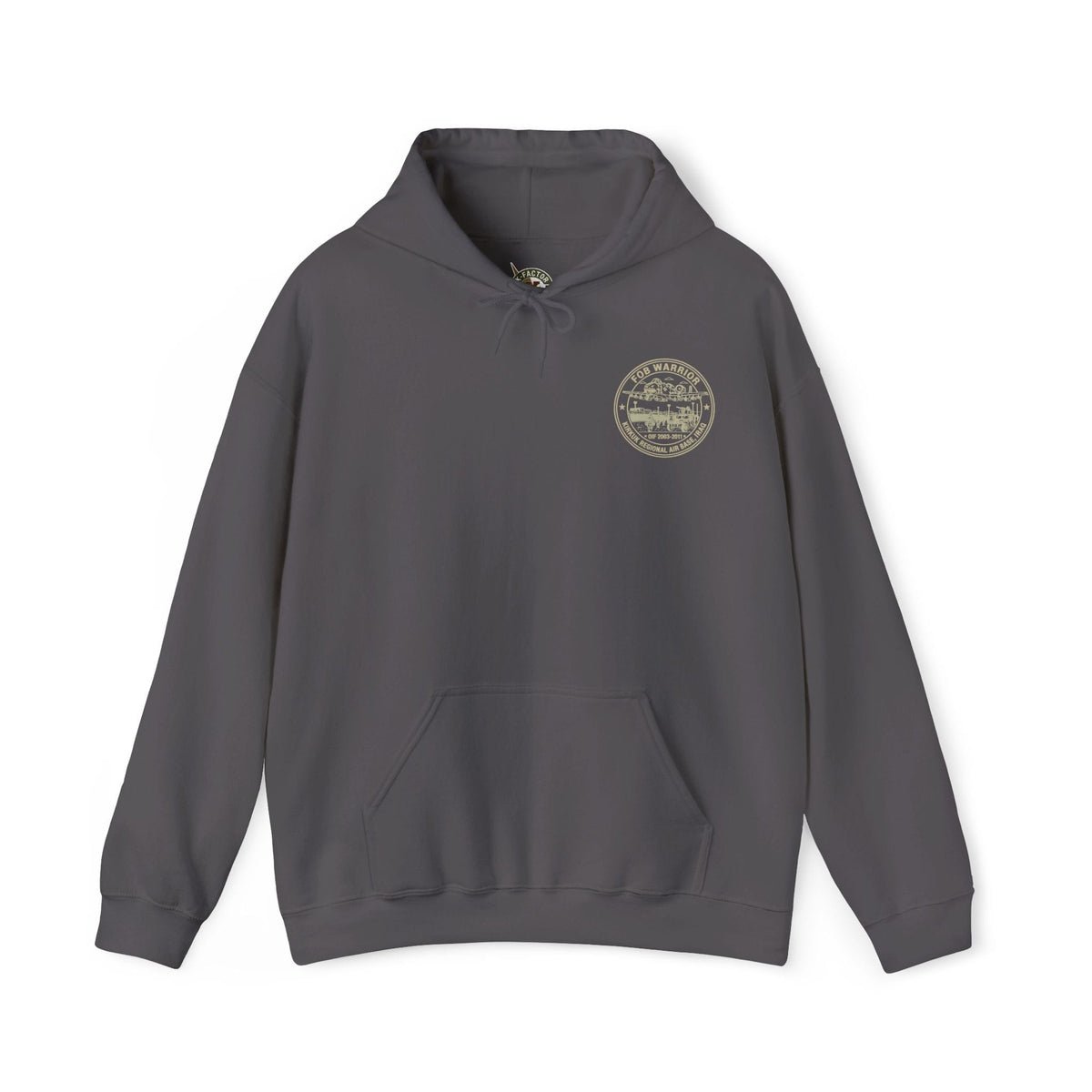 K-Factor Supply Co FOB Warrior (Kirkuk) [Back Print] Hoodie Charcoal / S