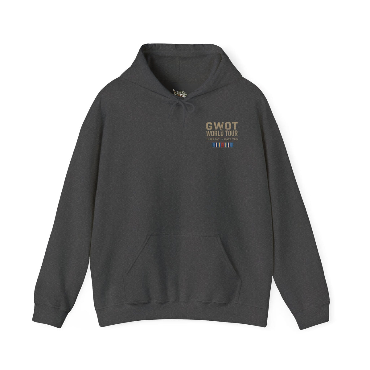 K-Factor Supply Co GWOT World Tour (Back Print) Hoodie Dark Heather / S