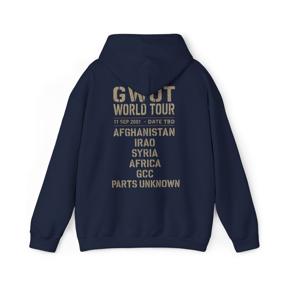 K-Factor Supply Co GWOT World Tour (Back Print) Hoodie Navy / S