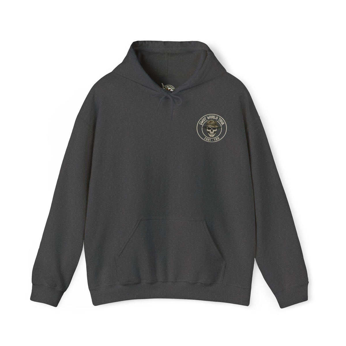 K-Factor Supply Co GWOT World Tour Mk 2 (Back Print) Hoodie Dark Heather / S