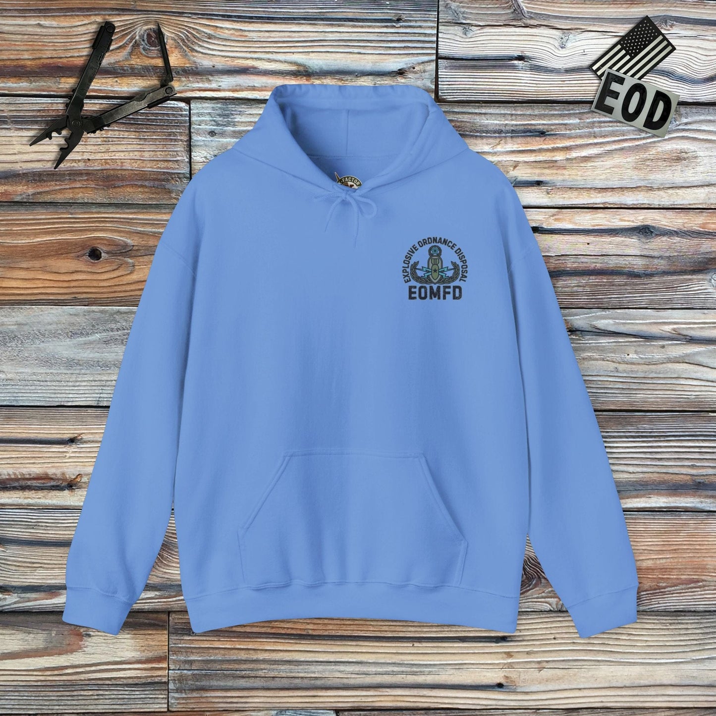 K-Factor Supply Co Inner Peace (EOMFD - Back Print) Hoodie Carolina Blue / S