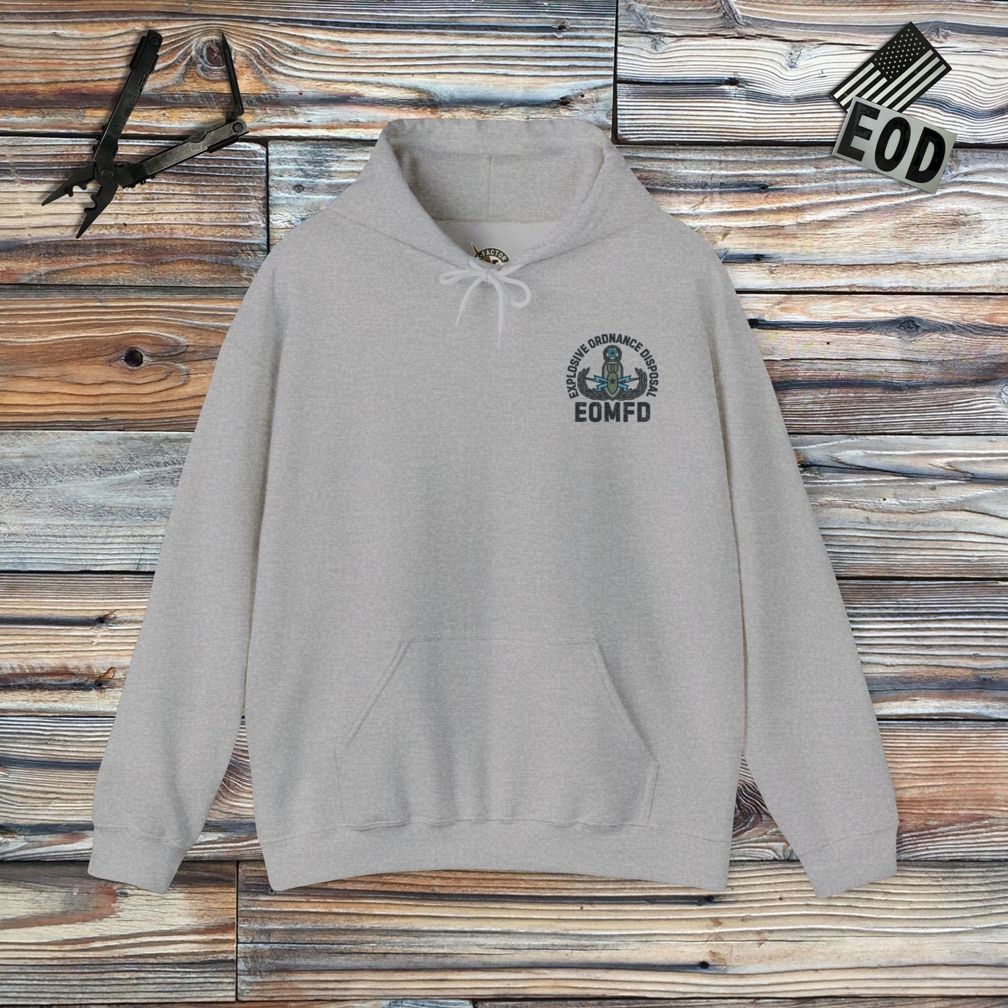 K-Factor Supply Co Inner Peace (EOMFD - Back Print) Hoodie Sport Grey / S