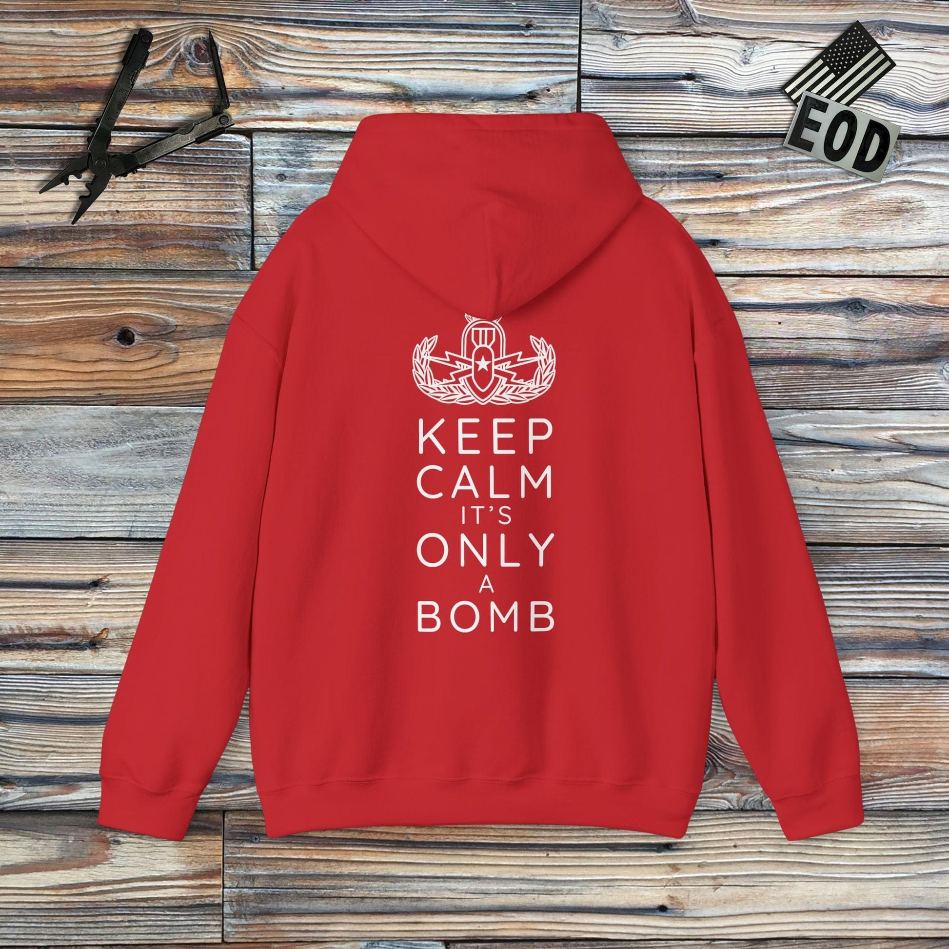 K-Factor Supply Co Keep Calm Hoodie Red / S