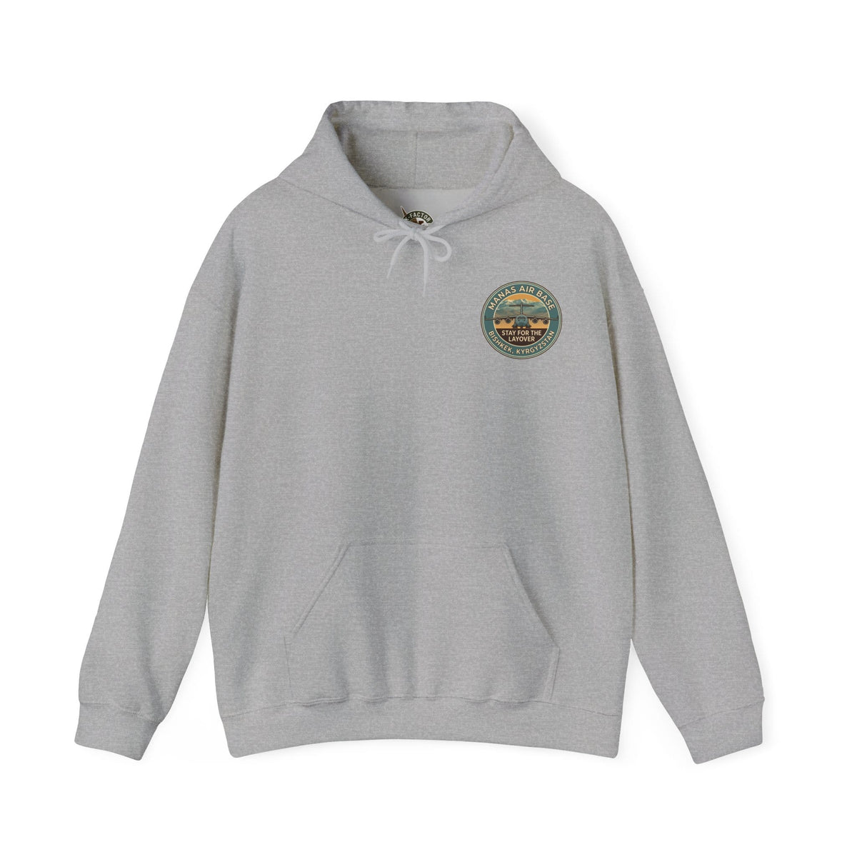 K-Factor Supply Co Manas Layover (Back Print) Hoodie Sport Grey / S