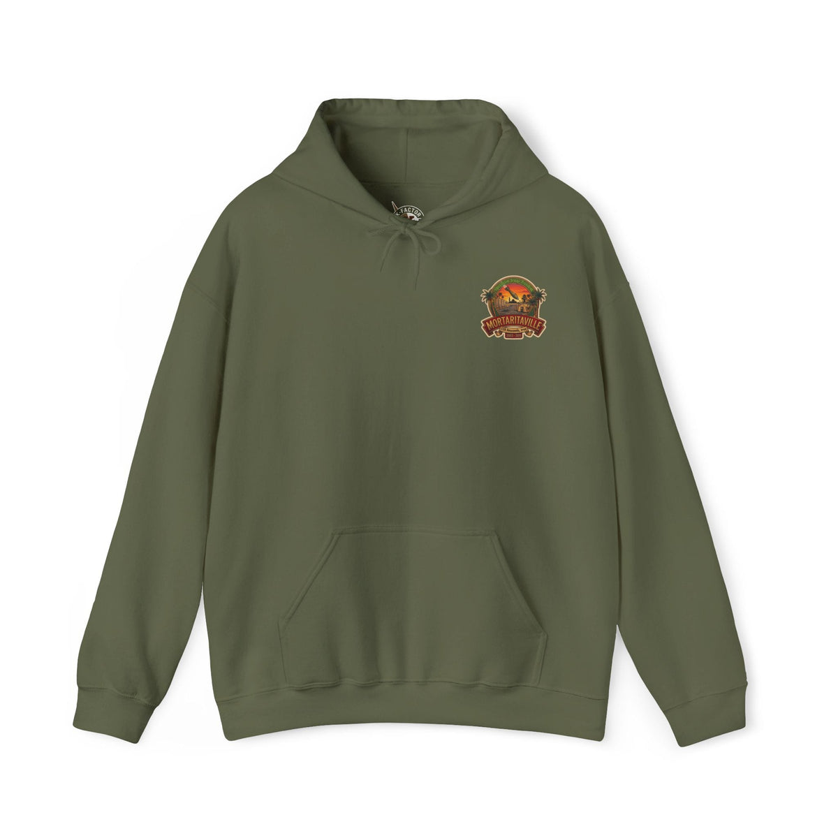 K-Factor Supply Co Mortaritaville Mod 1 [LSAA] (Back Print) Hoodie Military Green / S