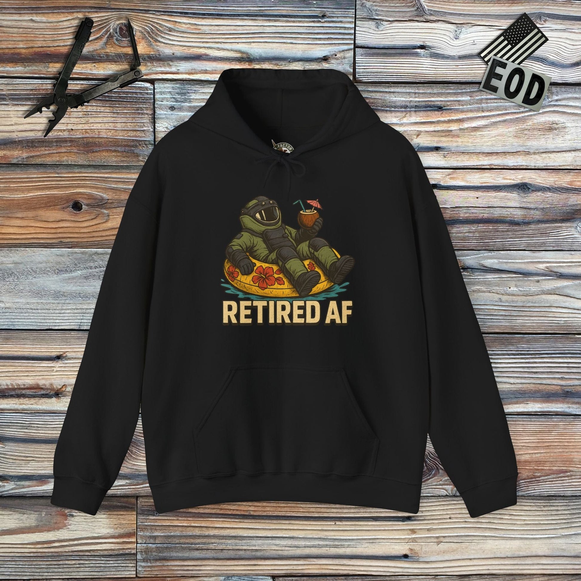 K-Factor Supply Co Retired AF Hoodie Black / S