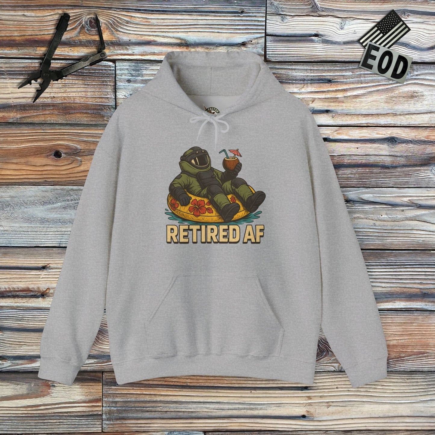 K-Factor Supply Co Retired AF Hoodie Sport Grey / S