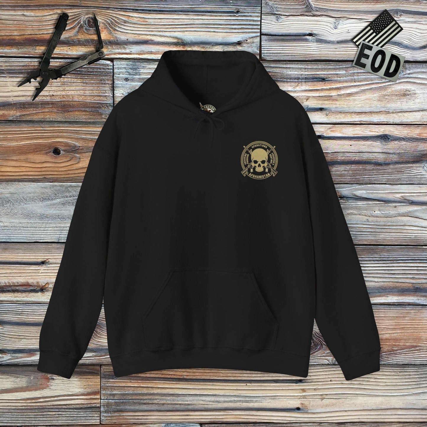 K-Factor Supply Co Skull & Carbines - OEF/OFS (Back Print) Hoodie Black / S