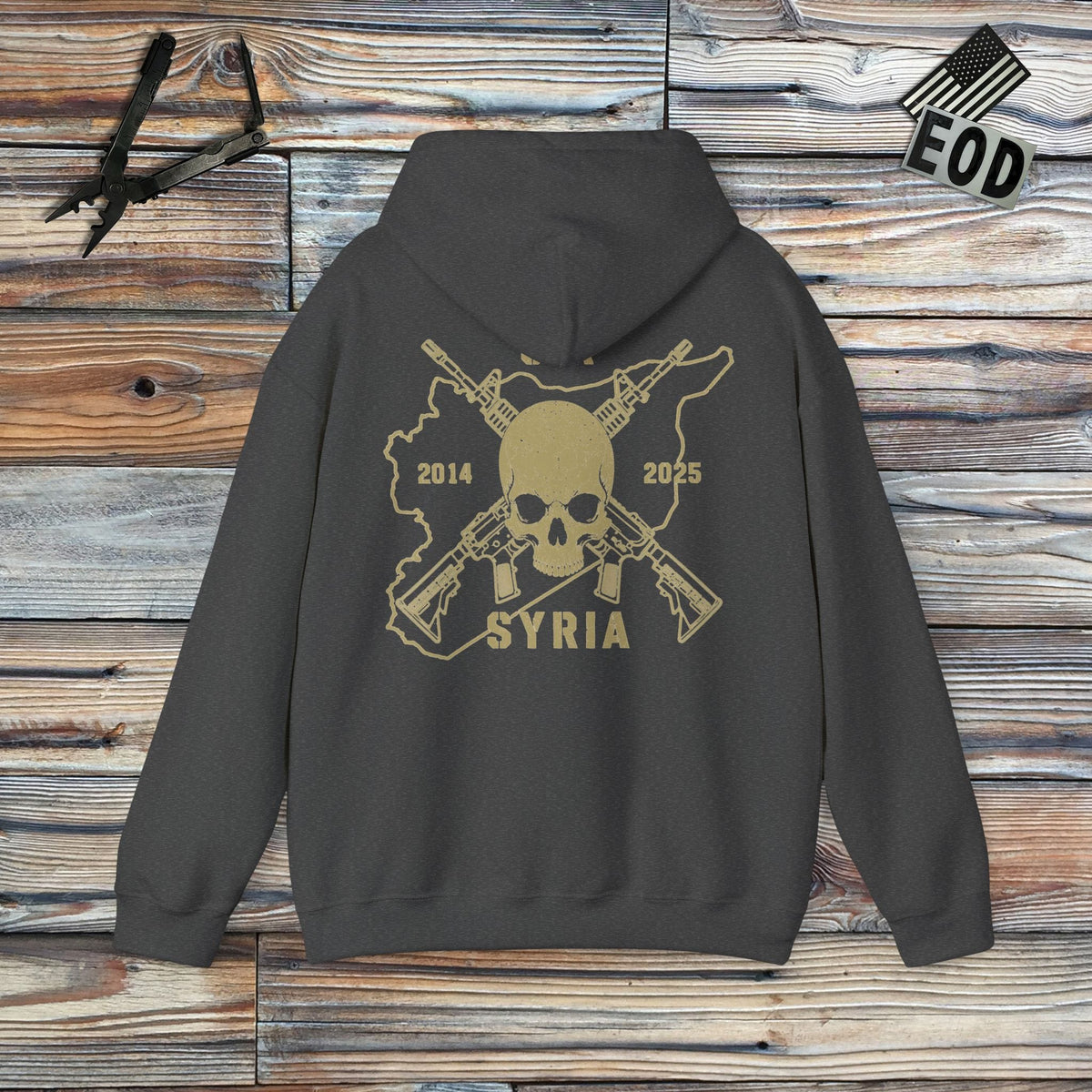 K-Factor Supply Co Skull & Carbines - OIR (Syria) [Back Print] Hoodie