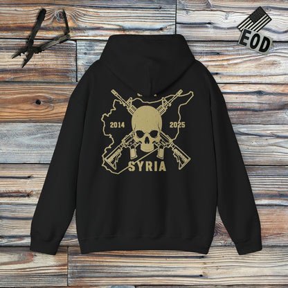 K-Factor Supply Co Skull & Carbines - OIR (Syria) [Back Print] Hoodie Black / S