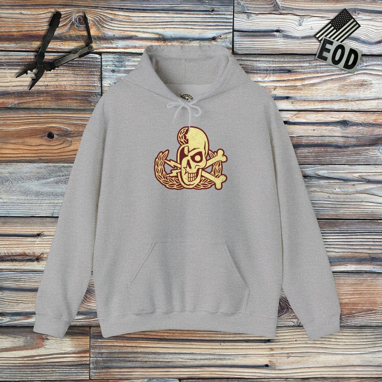 K-Factor Supply Co Skully Crab Hoodie Sport Grey / S