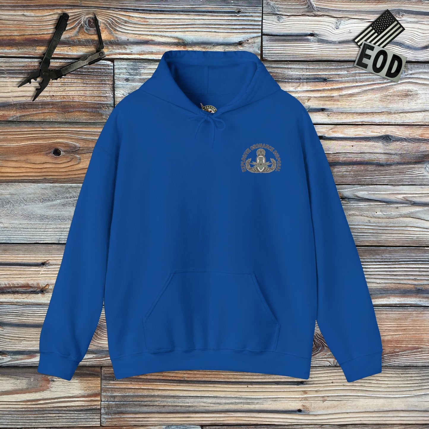 K-Factor Supply Co World's Okayest Bomb Tech (EOD - Mk 2 Mod 1) Hoodie Royal / S