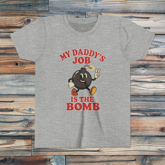 K-Factor Supply Co Kids Daddy's Job T-Shirt Athletic Heather / S