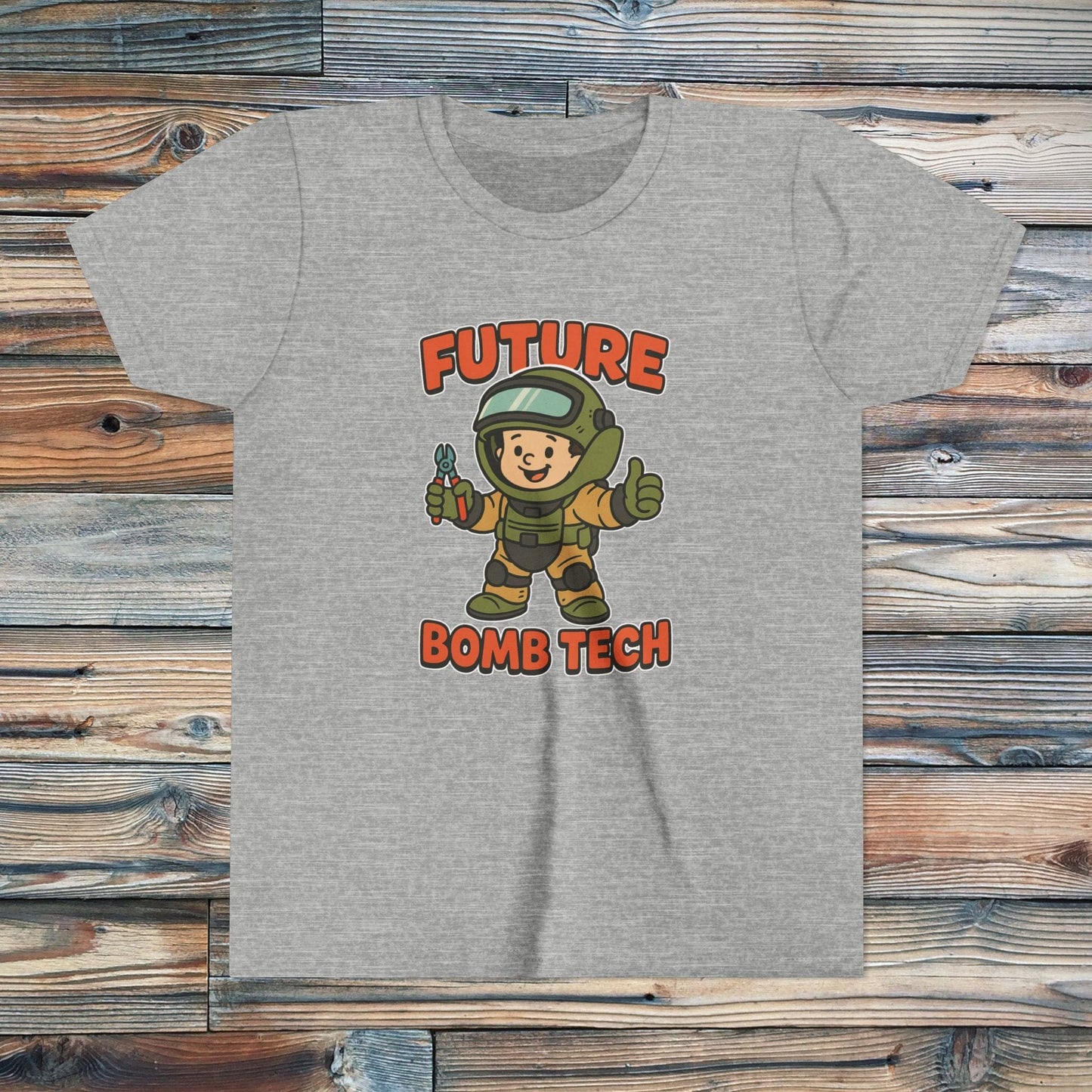 K-Factor Supply Co Kids Future Bomb Tech Mk 1 Mod 0 T-Shirt Athletic Heather / S
