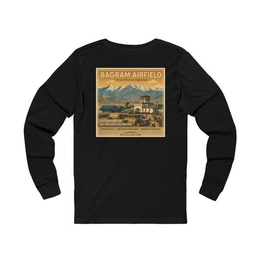 K-Factor Supply Co Bagram Travel (Long Sleeve-Back Print) T-Shirt S / Black