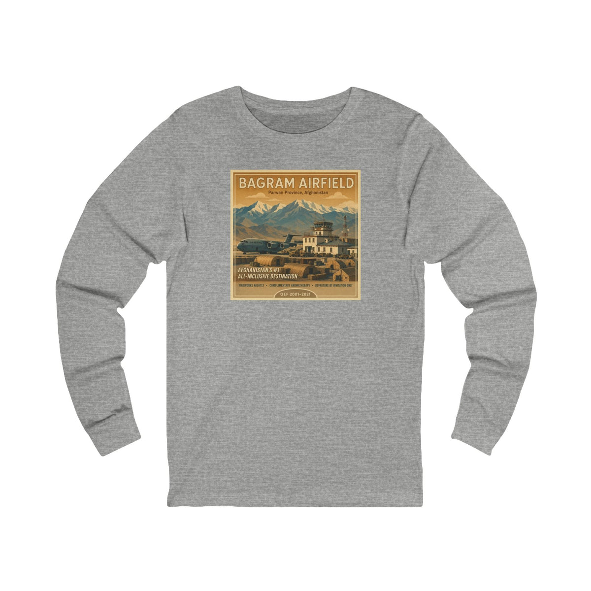 K-Factor Supply Co Bagram Travel (Long Sleeve) T-Shirt S / Athletic Heather