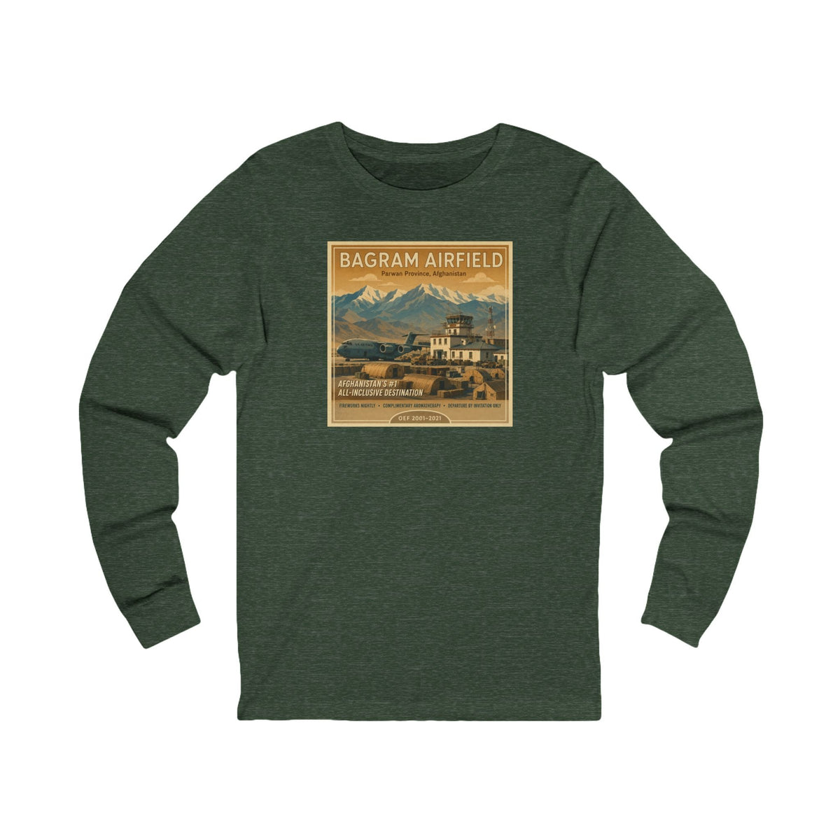 K-Factor Supply Co Bagram Travel (Long Sleeve) T-Shirt S / Heather Forest
