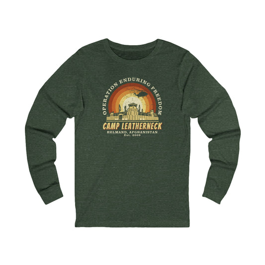 K-Factor Supply Co Camp Leatherneck BCS (Long Sleeve) T-Shirt S / Heather Forest