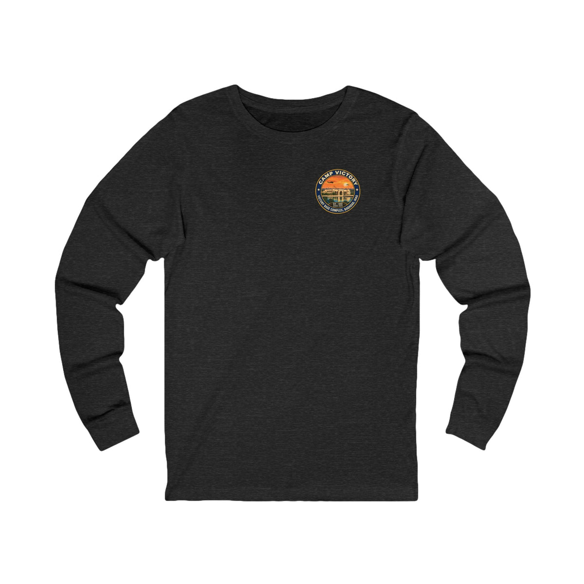 K-Factor Supply Co Camp Victory Travel (Long Sleeve - Back Print) T-Shirt S / Dark Grey Heather