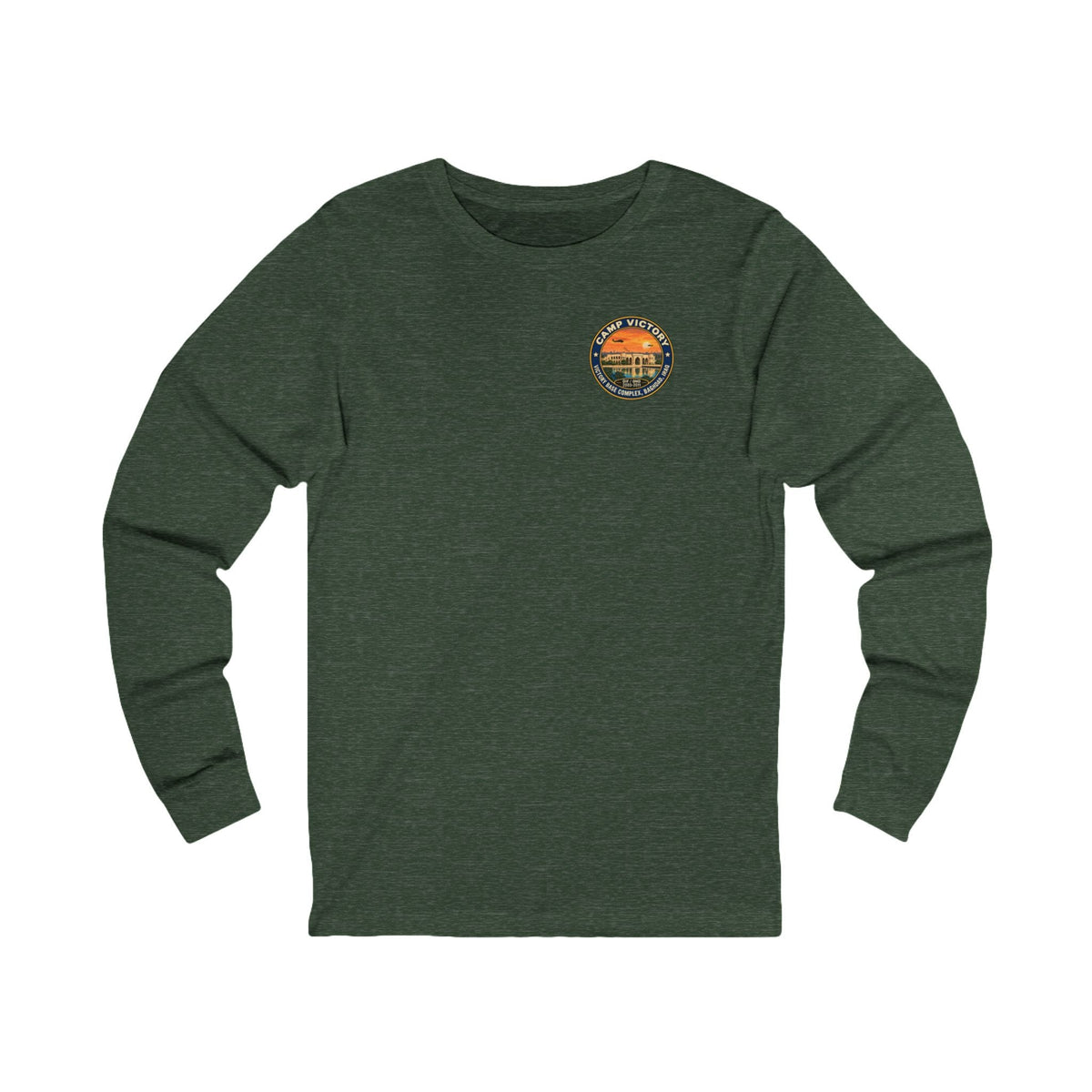 K-Factor Supply Co Camp Victory Travel (Long Sleeve - Back Print) T-Shirt S / Heather Forest