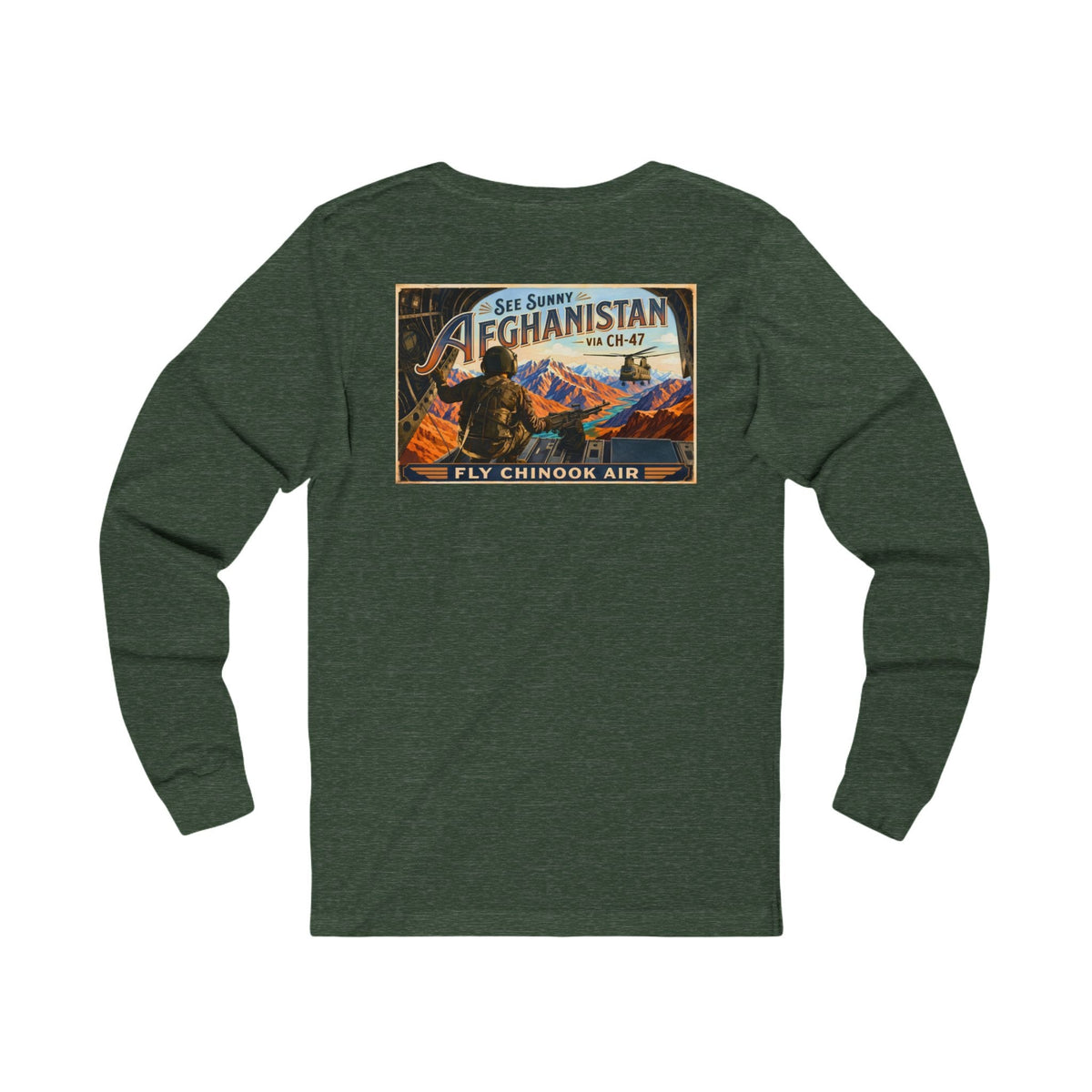 K-Factor Supply Co Chinook Air (Long Sleeve - Back Print) T-Shirt