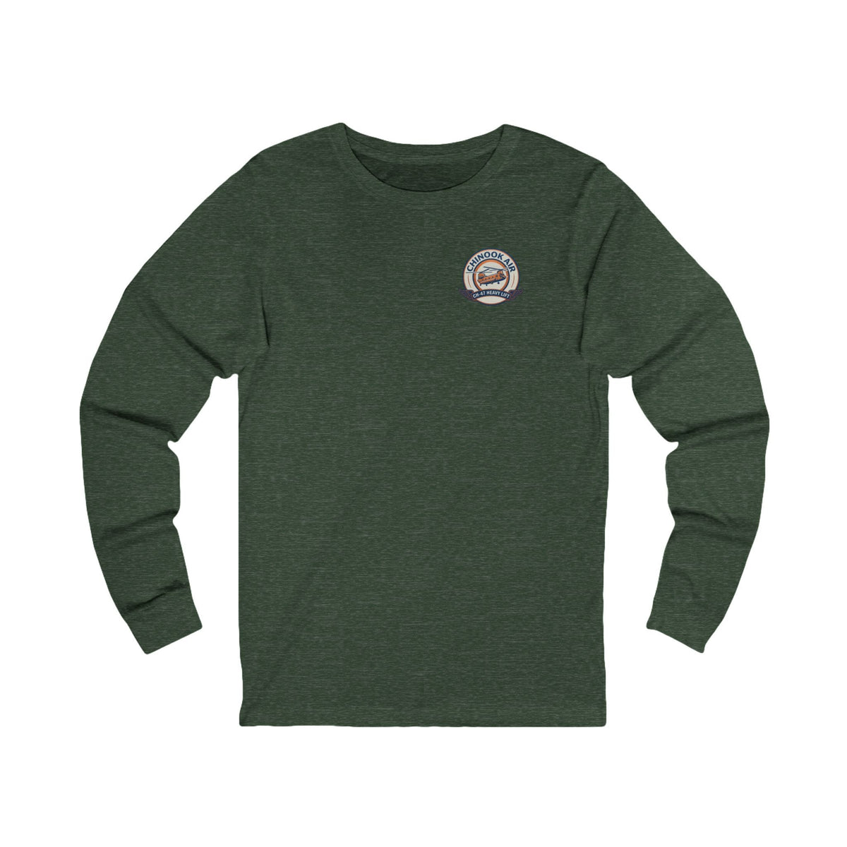 K-Factor Supply Co Chinook Air (Long Sleeve - Back Print) T-Shirt S / Heather Forest