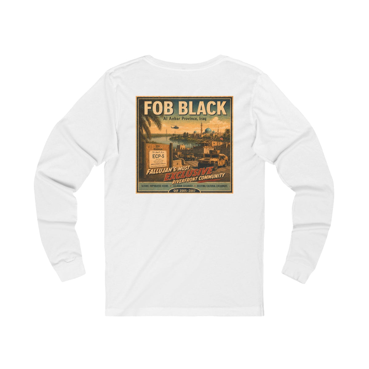 K-Factor Supply Co FOB Black Travel (Long Sleeve - Back Print) T-Shirt