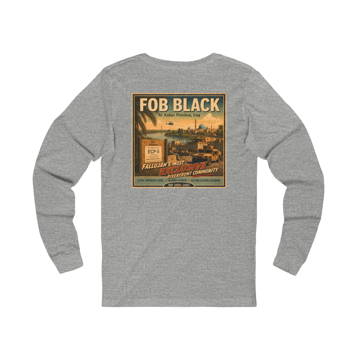 K-Factor Supply Co FOB Black Travel (Long Sleeve - Back Print) T-Shirt