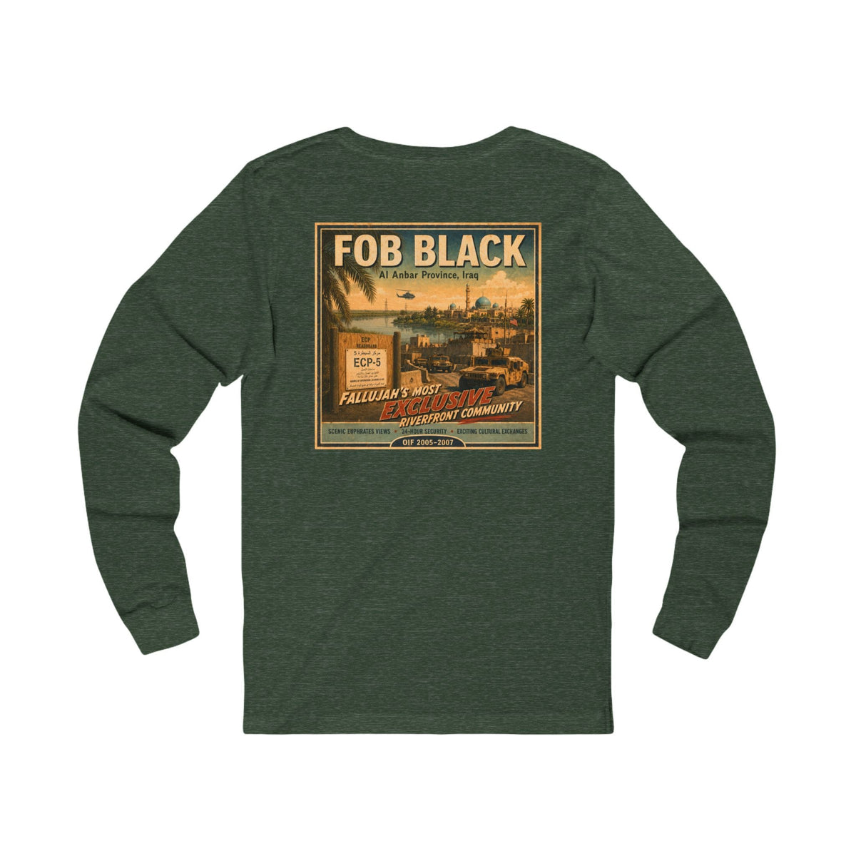 K-Factor Supply Co FOB Black Travel (Long Sleeve - Back Print) T-Shirt