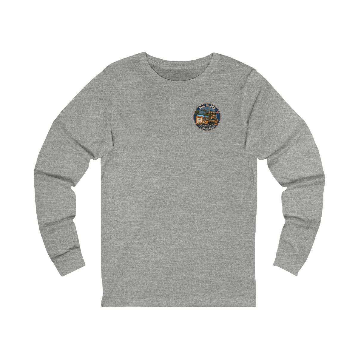 K-Factor Supply Co FOB Black Travel (Long Sleeve - Back Print) T-Shirt S / Athletic Heather