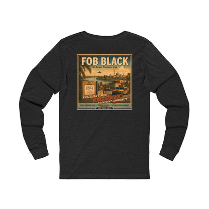 K-Factor Supply Co FOB Black Travel (Long Sleeve - Back Print) T-Shirt S / Dark Grey Heather
