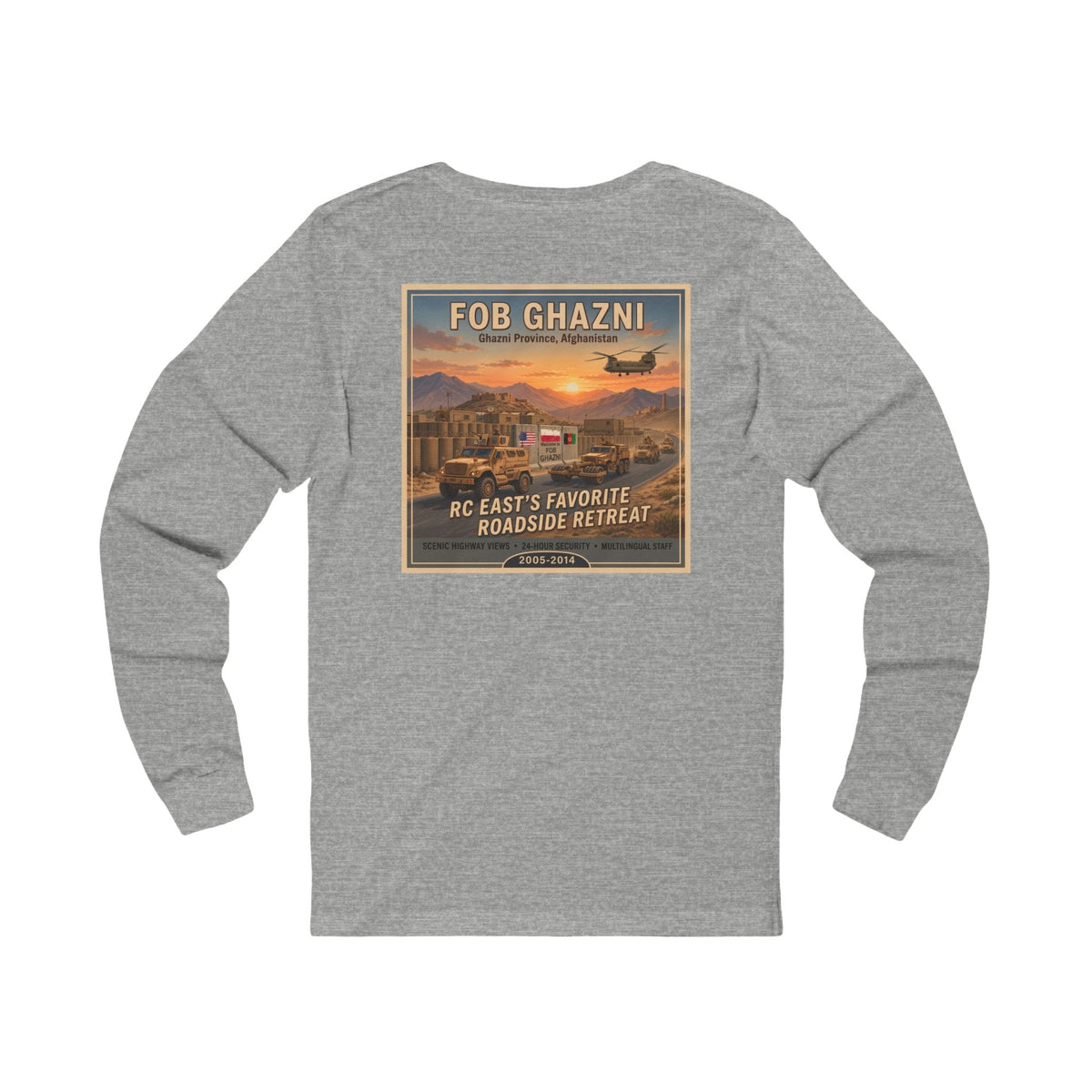 K-Factor Supply Co FOB Ghazni Travel (Long Sleeve - Back Print) T-Shirt