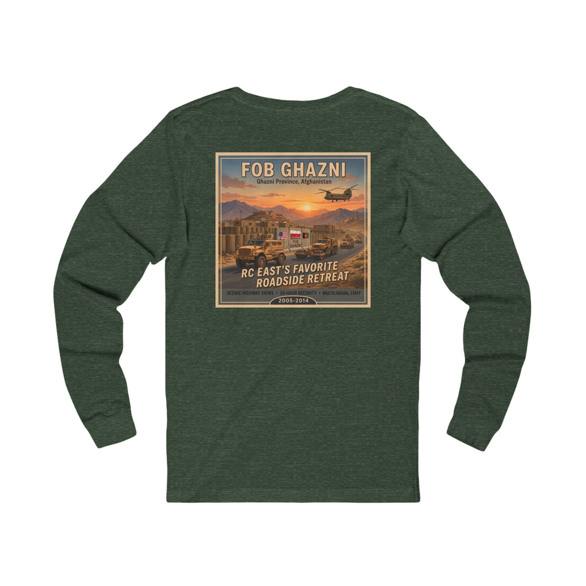 K-Factor Supply Co FOB Ghazni Travel (Long Sleeve - Back Print) T-Shirt
