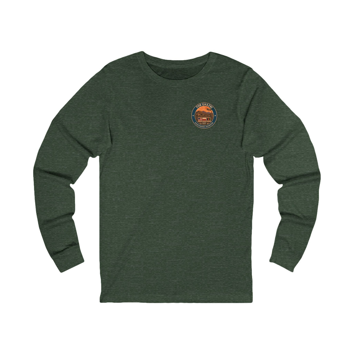 K-Factor Supply Co FOB Ghazni Travel (Long Sleeve - Back Print) T-Shirt S / Heather Forest
