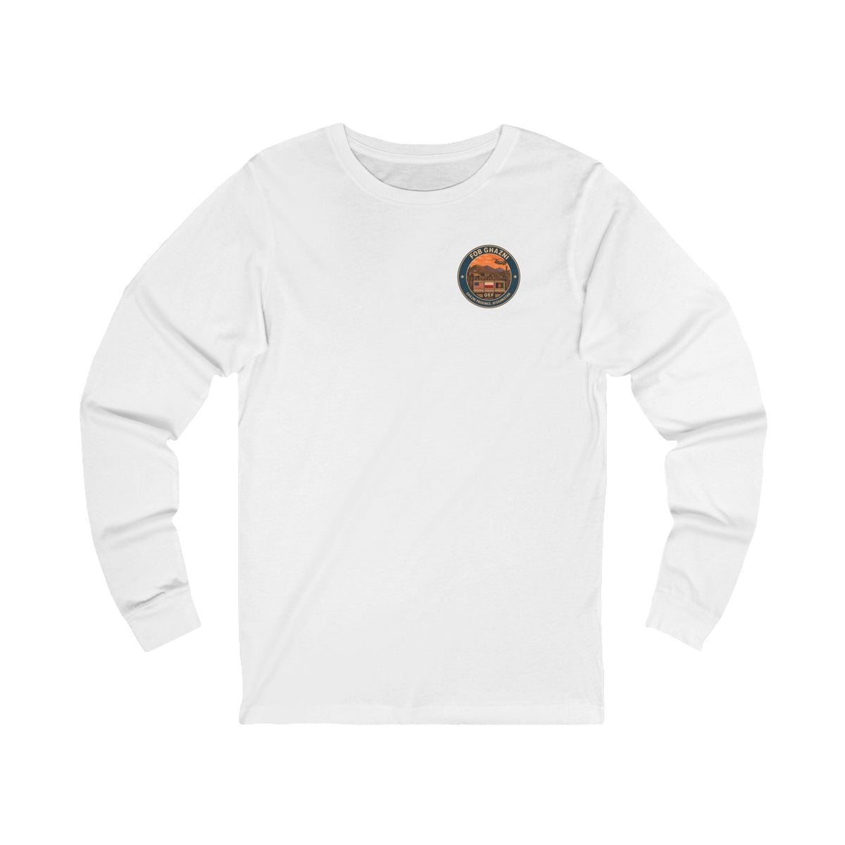 K-Factor Supply Co FOB Ghazni Travel (Long Sleeve - Back Print) T-Shirt S / White
