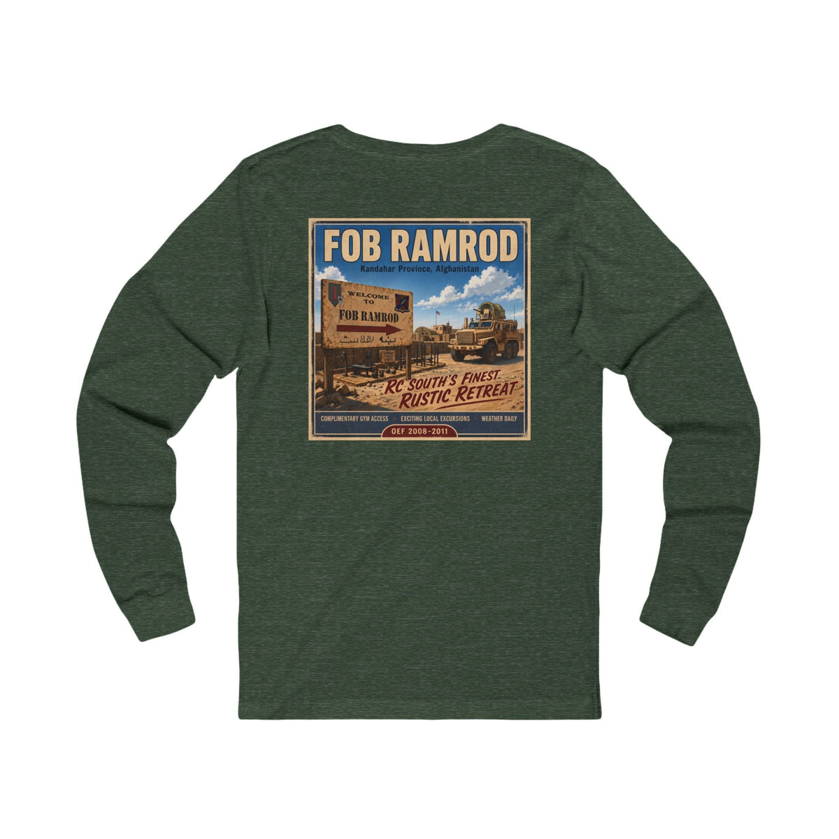 K-Factor Supply Co FOB Ramrod Travel [Long Sleeve - Back Print] T-Shirt S / Heather Forest