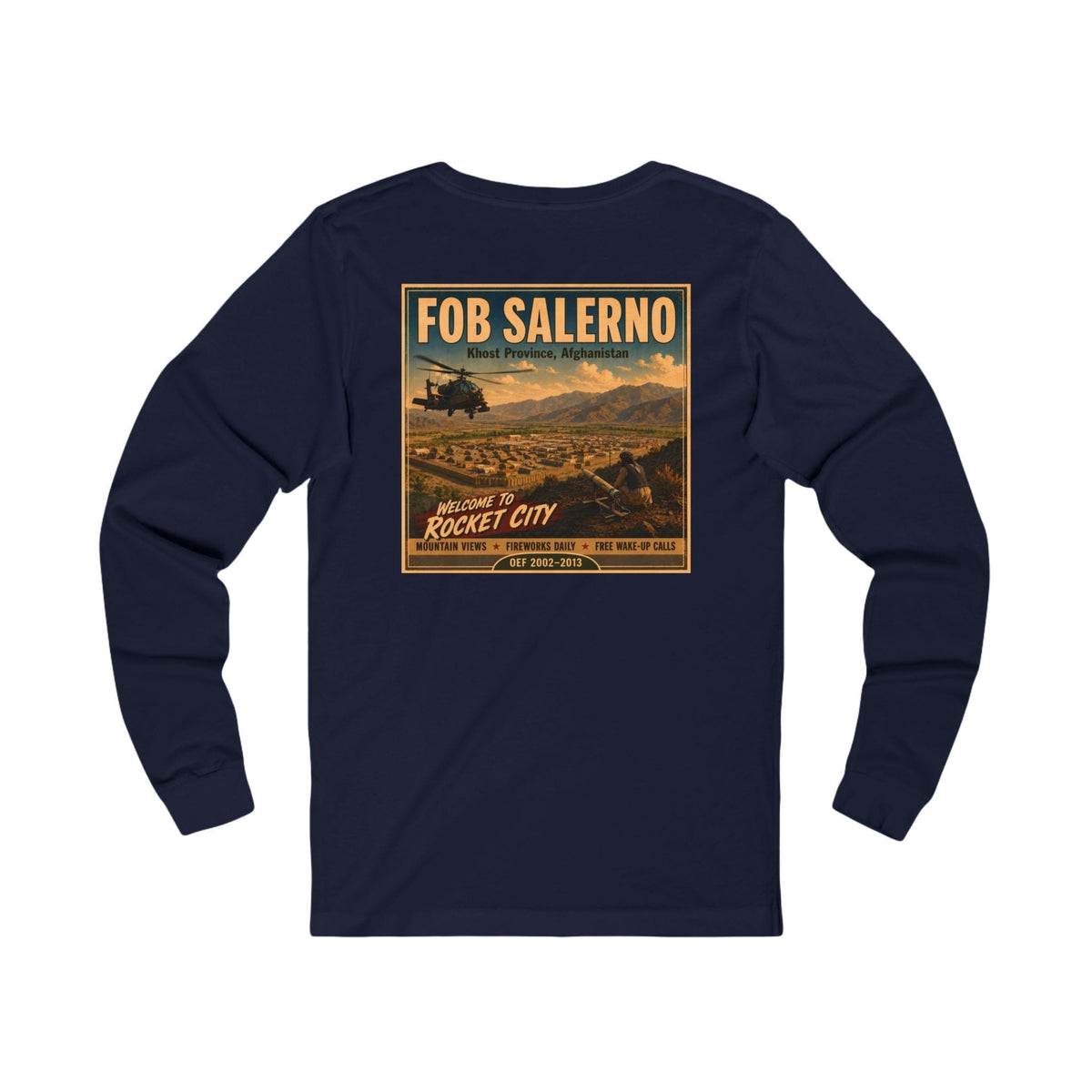 K-Factor Supply Co FOB Salerno Travel (Long Sleeve - Back Print) T-Shirt