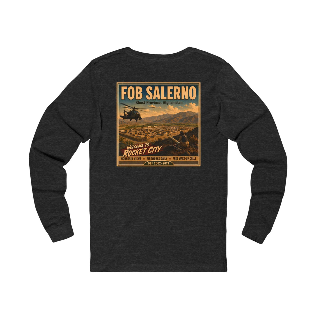 K-Factor Supply Co FOB Salerno Travel (Long Sleeve - Back Print) T-Shirt