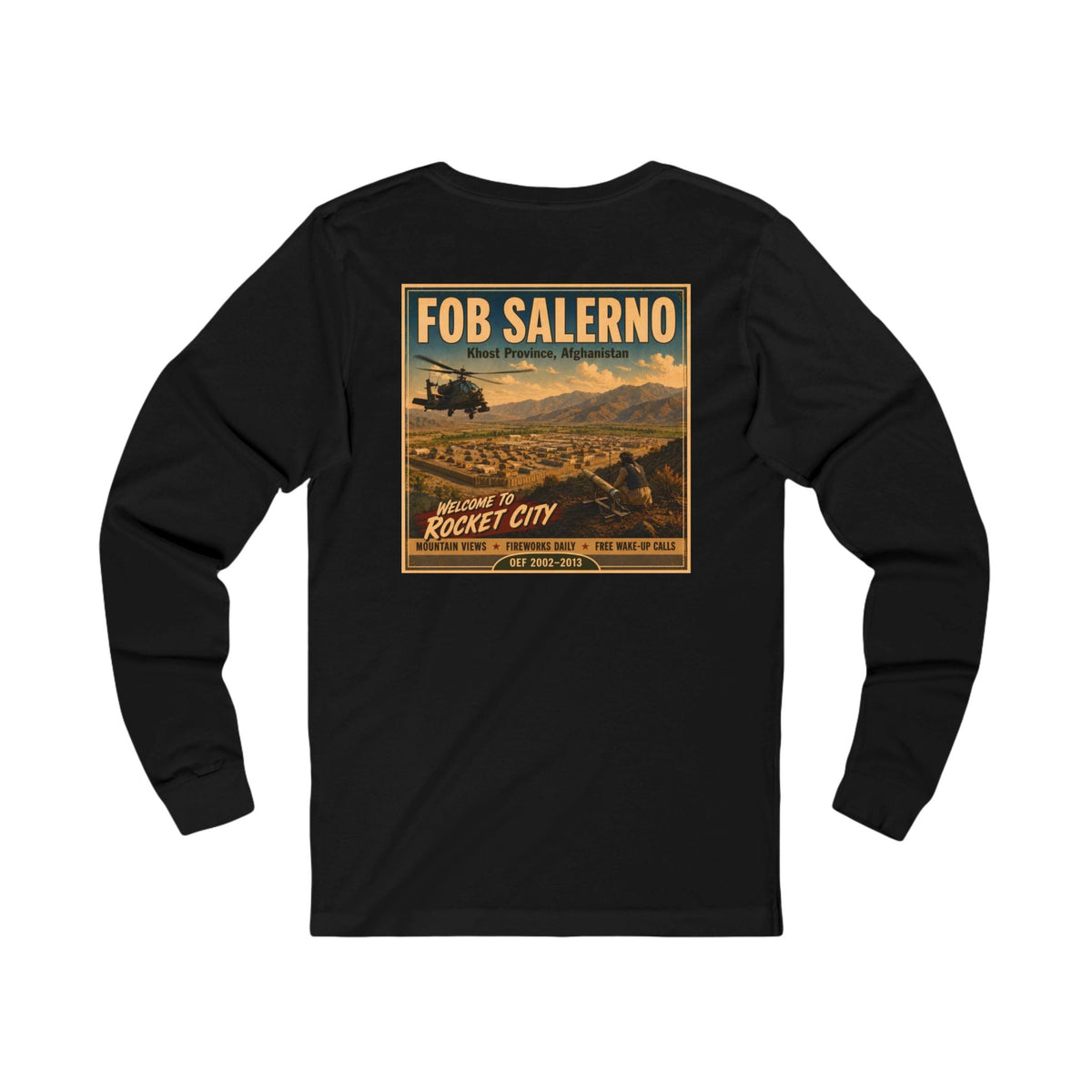 K-Factor Supply Co FOB Salerno Travel (Long Sleeve - Back Print) T-Shirt