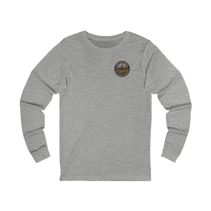 K-Factor Supply Co FOB Salerno Travel (Long Sleeve - Back Print) T-Shirt S / Athletic Heather