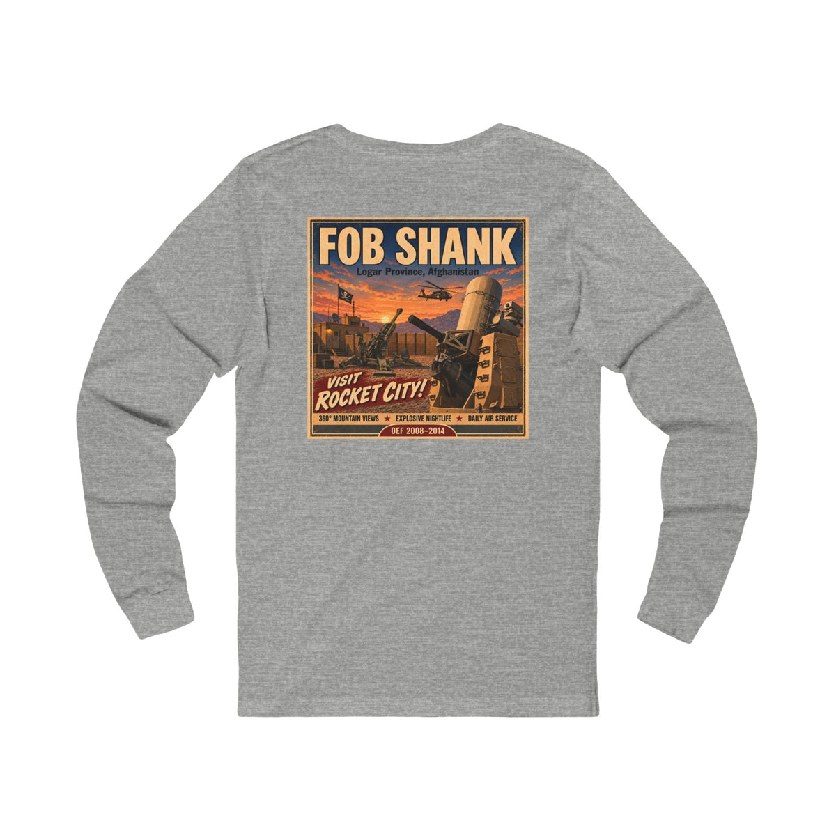 K-Factor Supply Co FOB Shank Travel [Long Sleeve - Back Print] T-Shirt S / Athletic Heather