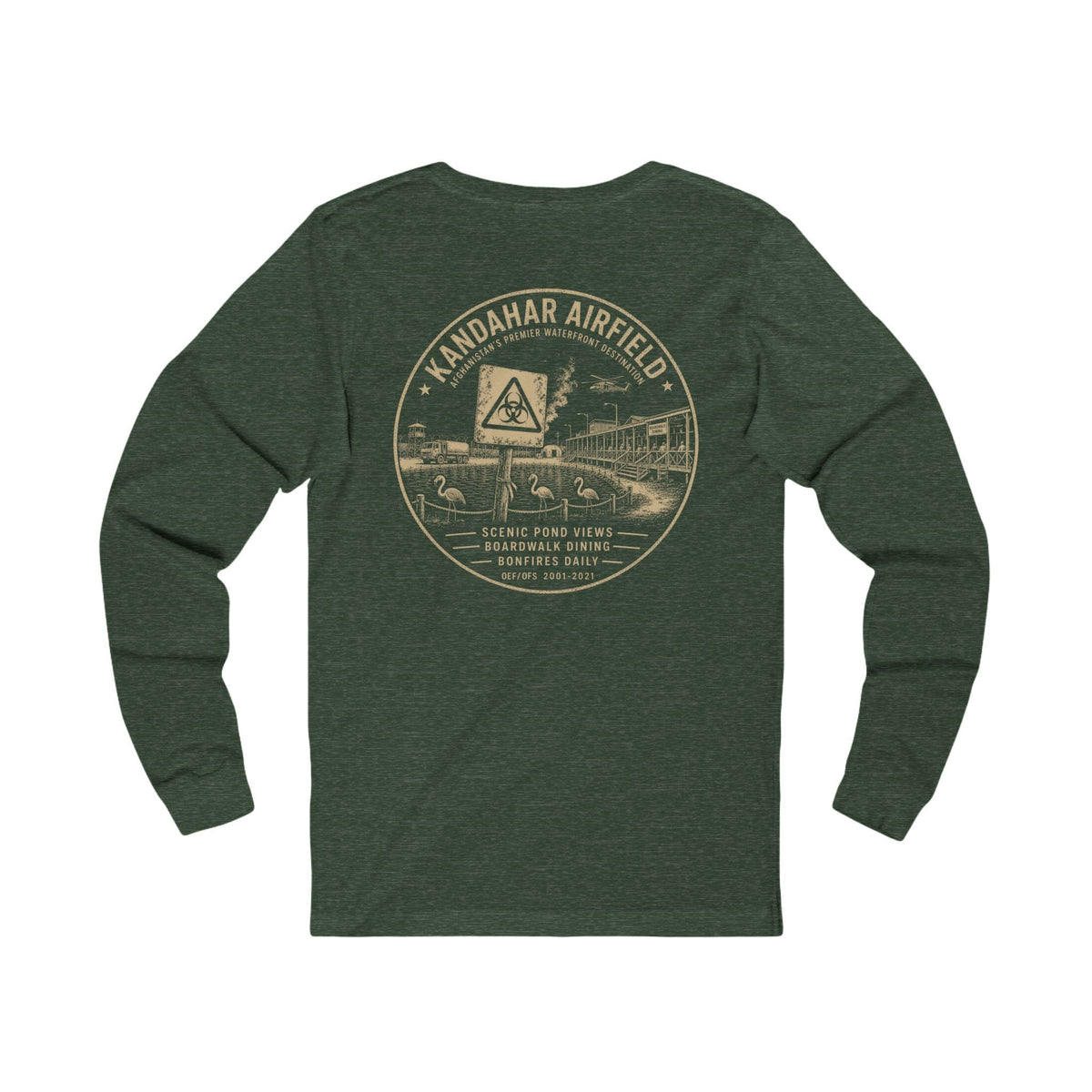 K-Factor Supply Co Kandahar Waterfront (Long Sleeve - Back Print) T-Shirt S / Heather Forest