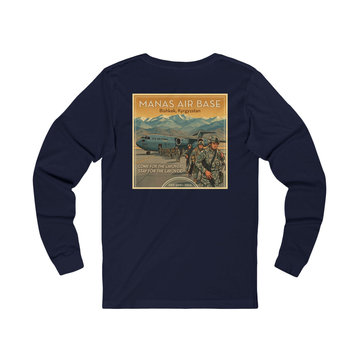 K-Factor Supply Co Manas Layover (Long Sleeve - Back Print) T-Shirt S / Navy