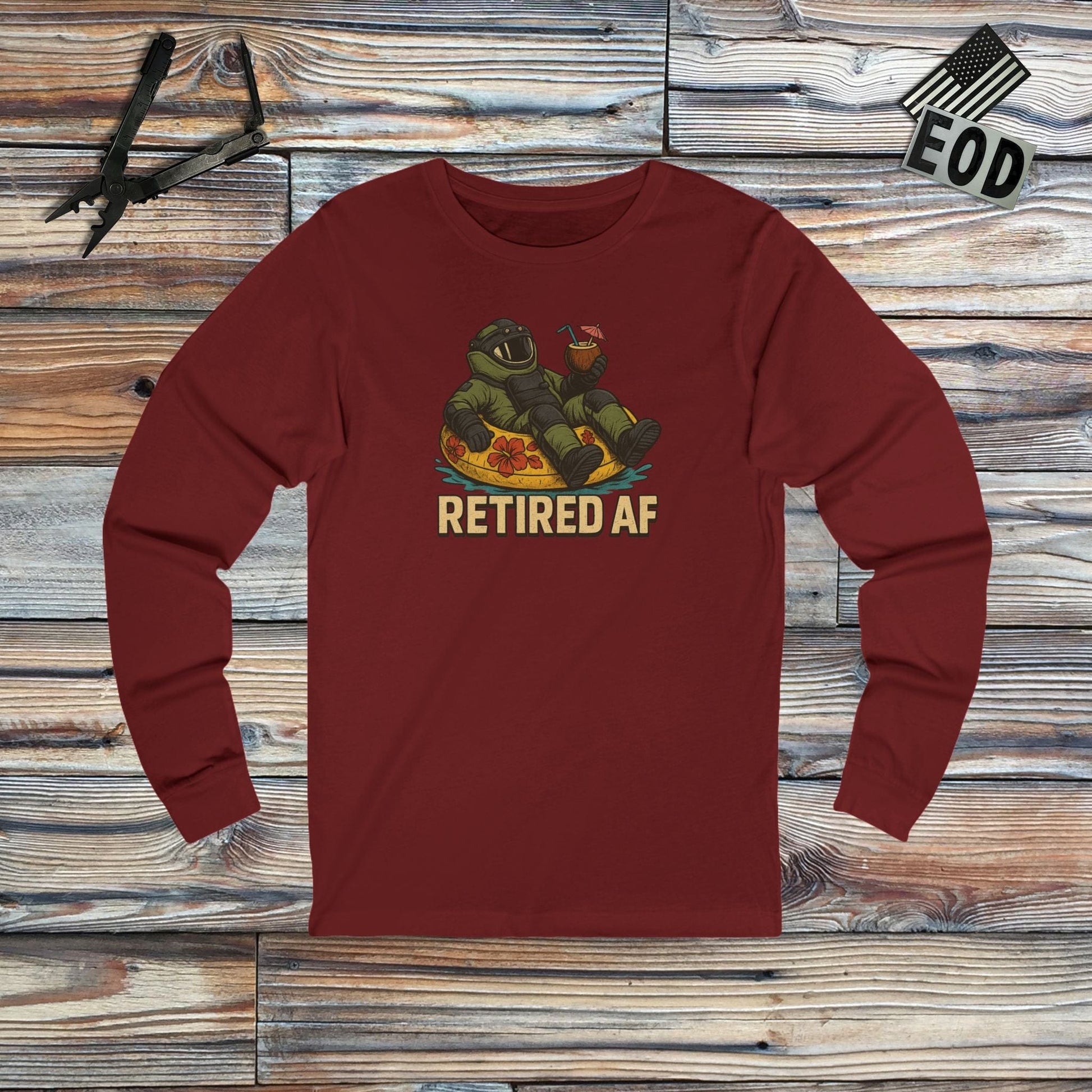 K-Factor Supply Co Retired AF Long Sleeve S / Cardinal