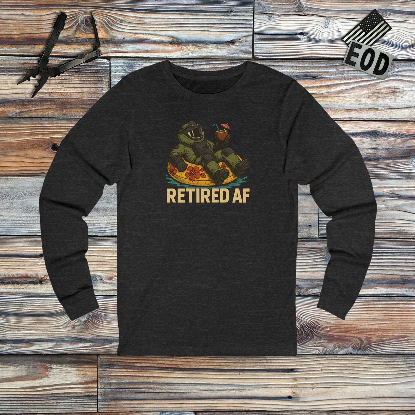 K-Factor Supply Co Retired AF Long Sleeve S / Dark Grey Heather